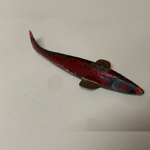 Early 20th Century 1900s Hand Crafted Wooden Metal 5” Decoy Fishing Lure - Picture 8 of 15